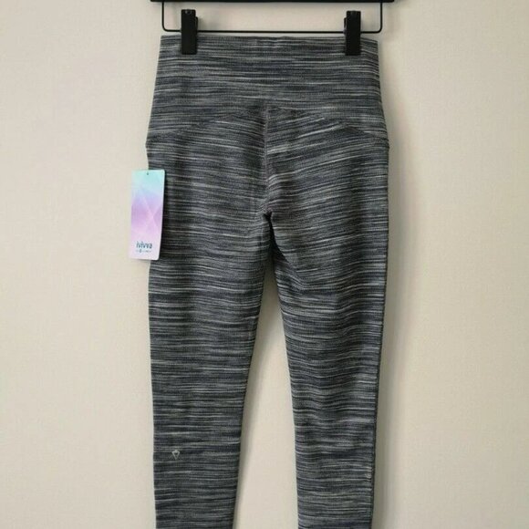 NWT IVIVVA by LULULEMON Grey White Ultra Soft Strong Spirit Tight Pants Girls 14 - Picture 4 of 7